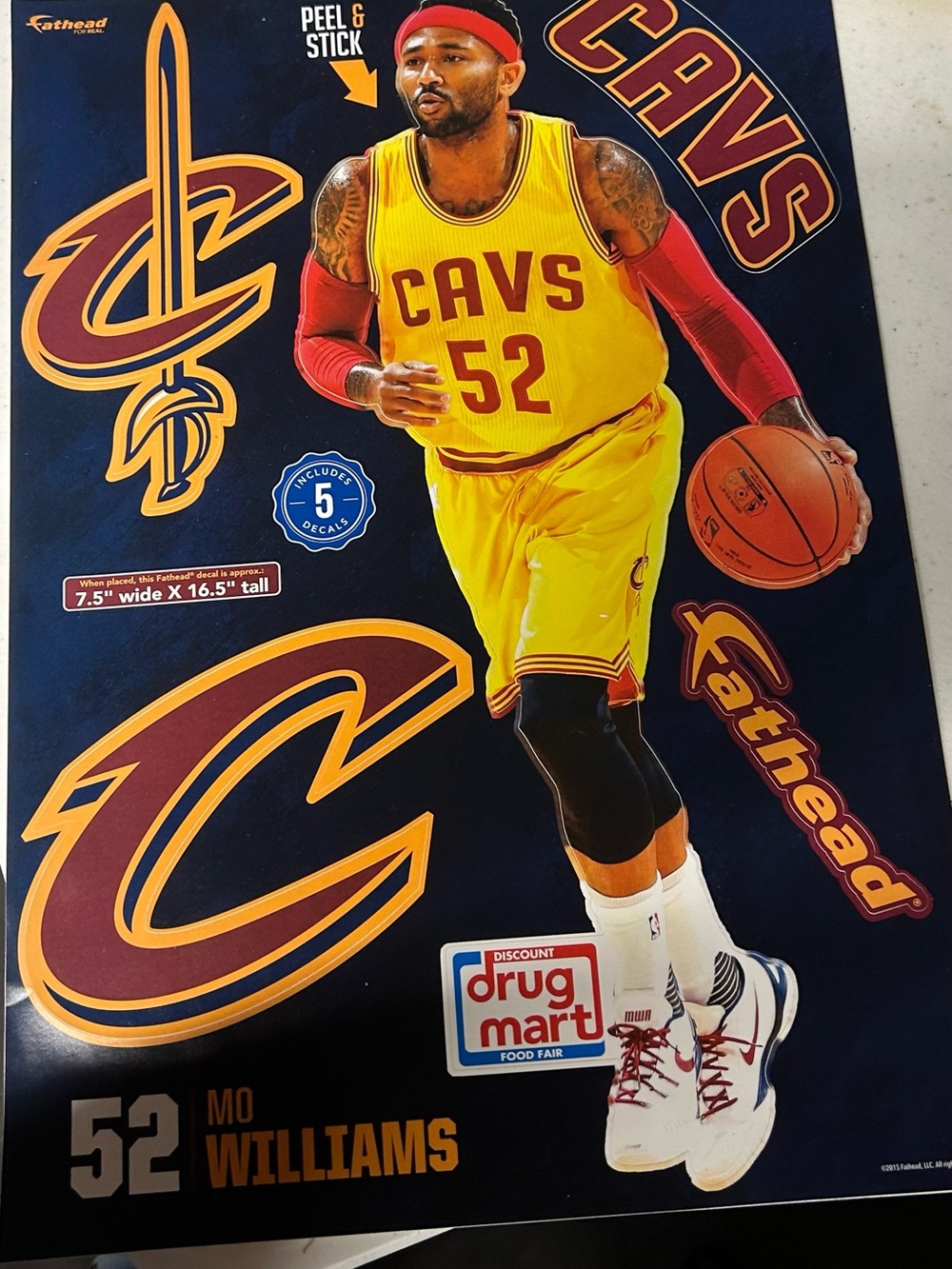 NBA Cleveland Cavaliers Yellow Red Peel & Stick Wall Decal - Mo Williams